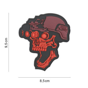 Patch 3D PVC Night vision skull rood - 101 Inc