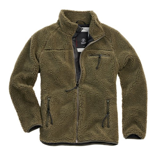 Fleece jas met capuchon olijf - Brandit