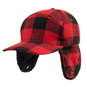 Casquette d'hiver de bucheron rouge/noir - Brandit