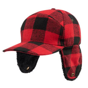 Casquette d'hiver de bucheron rouge/noir - Brandit