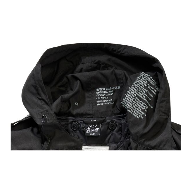 Schwarze US M51 Militärparka für Herren - Brandit