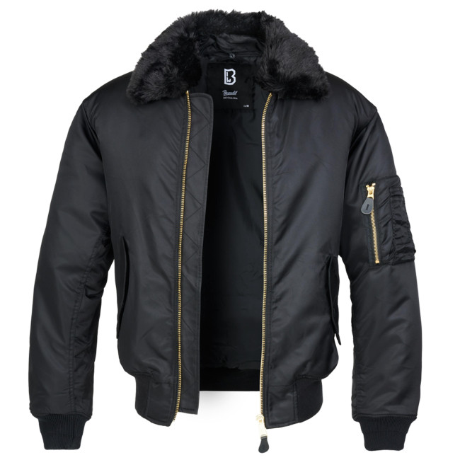 Pilotenjack MA2 met bontkraag zwart - Brandit