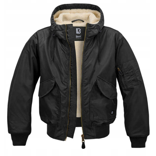 Blouson aviateur à capuche CWU noir - Brandit
