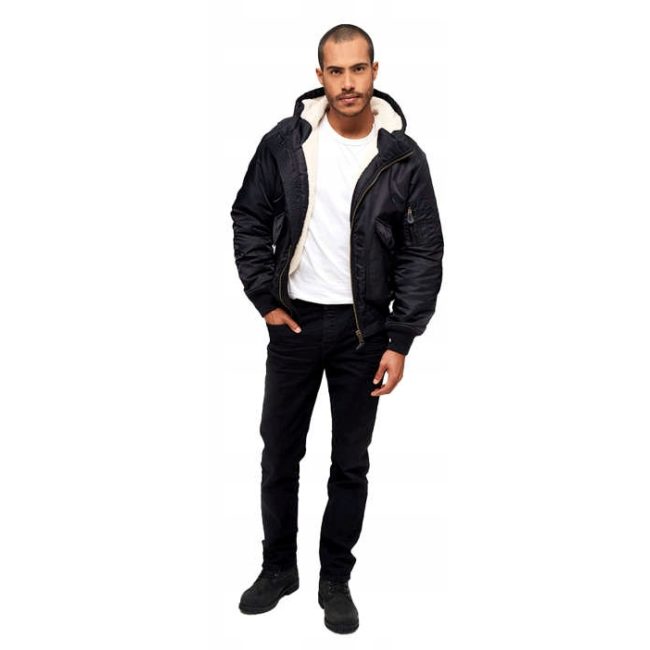 Blouson aviateur à capuche CWU noir - Brandit