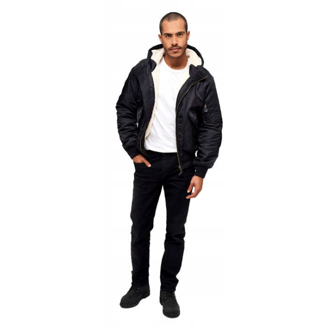 Blouson aviateur à capuche CWU noir - Brandit