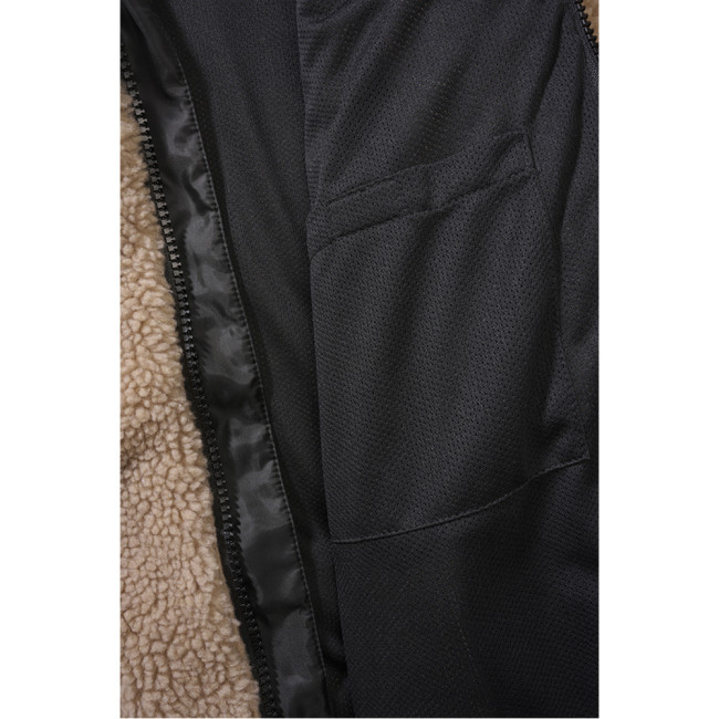Kamelfarbene Damen-Fleecejacke mit Kapuze - Brandit