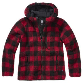 Veste femme polaire à capuche rouge/noir - Brandit