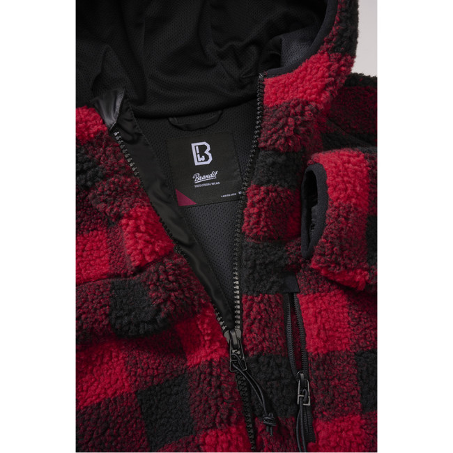 Veste femme polaire à capuche rouge/noir - Brandit