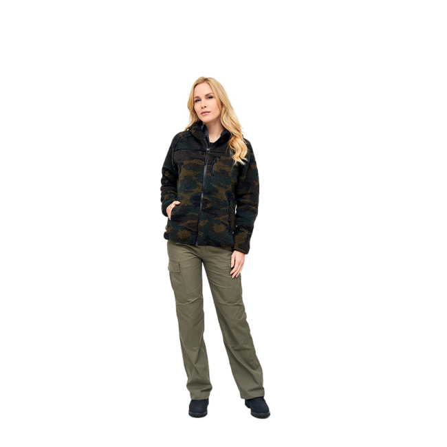 Damen Fleecejacke mit Kapuze woodland - Brandit