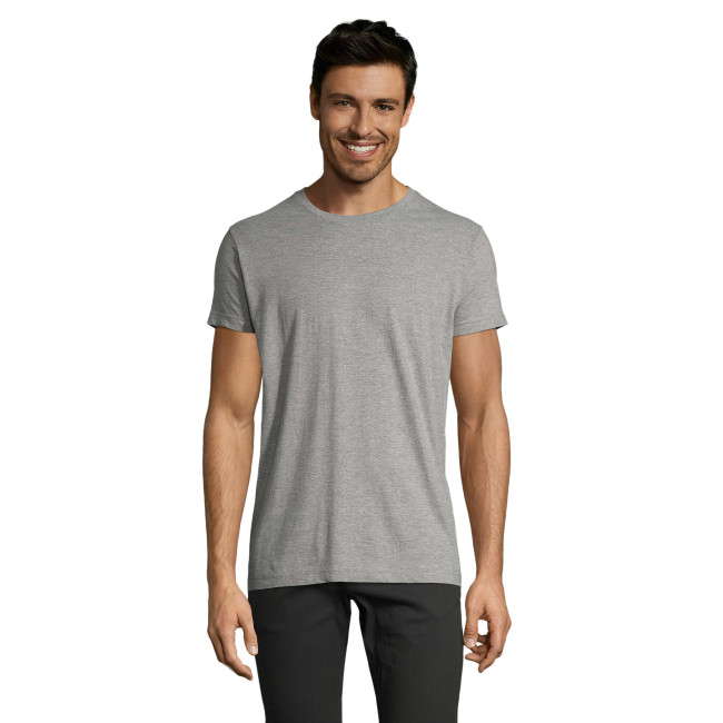 Tee-shirt homme col rond ajusté Impérial Fit gris chiné - Sol's