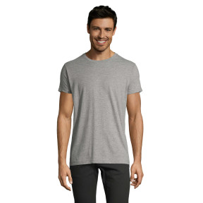 T-shirt męski okrągły dekolt dopasowany Impérial Fit szary melanż - Sol's