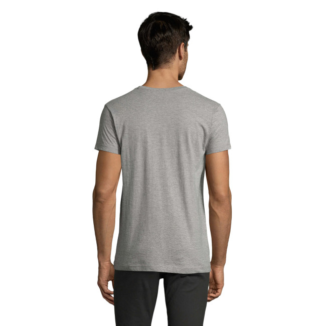 T-shirt heren ronde hals getailleerd Impérial Fit grijs gemêleerd - Sol's