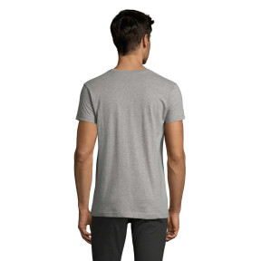 T-shirt męski okrągły dekolt dopasowany Impérial Fit szary melanż - Sol's