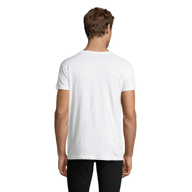 T-shirt heren Regent Fit ronde hals getailleerd wit - Sol's