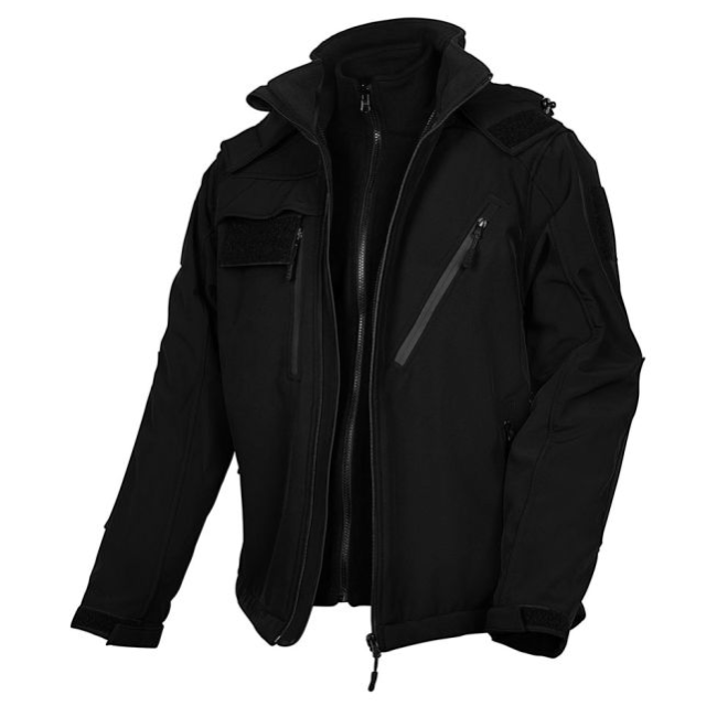 Kurtka softshell Elite 3-w-1 czarna - Ares