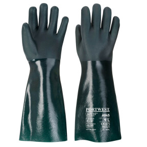 PVC-Handschuhe 45 cm doppelt getaucht grün XL - Portwest