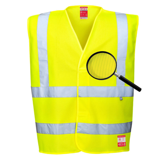 Gilet HV antistatique et flamme résistant jaune - Portwest