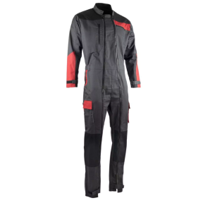Combinaison 2 zips SESAME gris sombre/noir/rouge - LMA