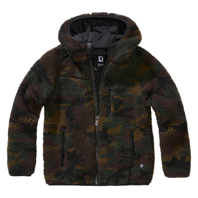 Kinder fleece jas met capuchon woodland - Brandit
