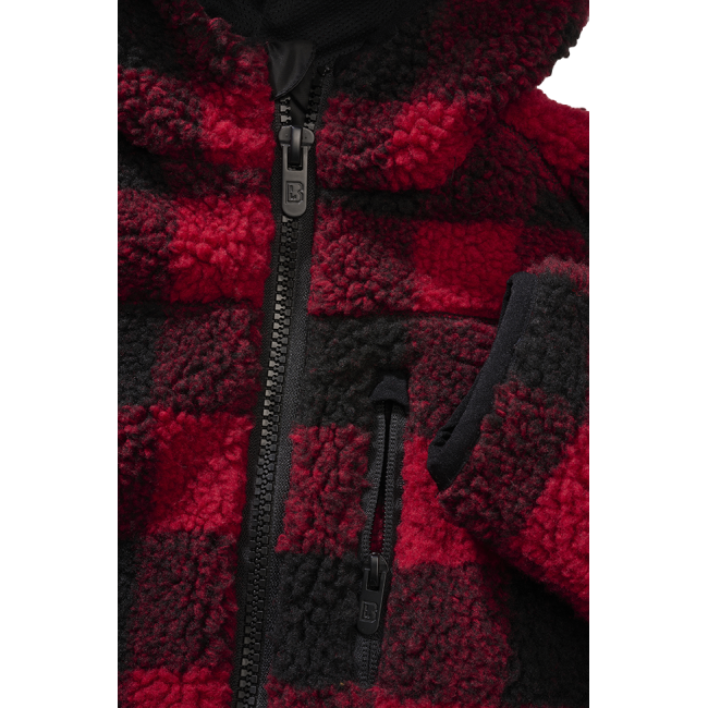 Veste polaire enfant à capuche rouge/noir - Brandit