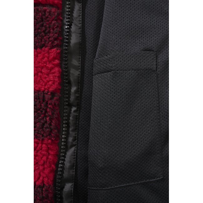 Kinder fleece jas met capuchon rood/zwart - Brandit