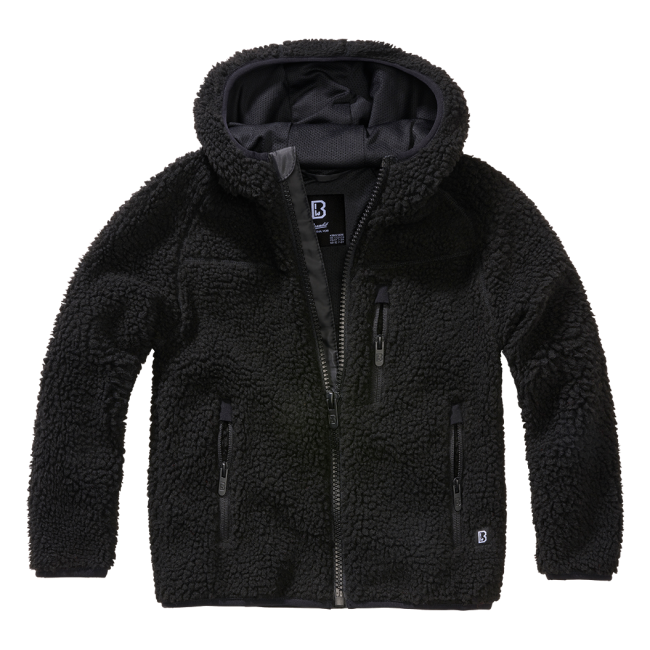 Veste polaire enfant à capuche noir - Brandit