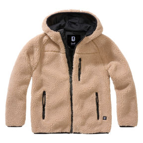 Kinder fleece jas met capuchon camel - Brandit