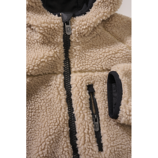 Kinder fleece jas met capuchon camel - Brandit