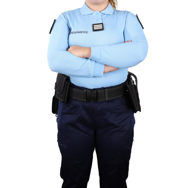 Polo bleu manches longues Gendarmerie Femme - Patrol