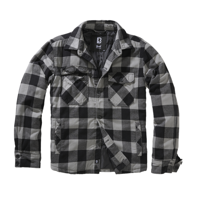 Gesteppte Flanelljacke schwarz/grau - Brandit