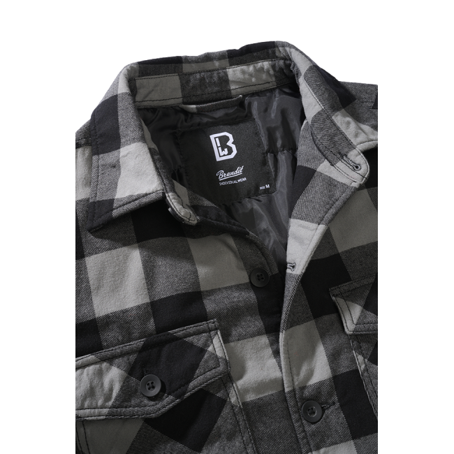 Gesteppte Flanelljacke schwarz/grau - Brandit