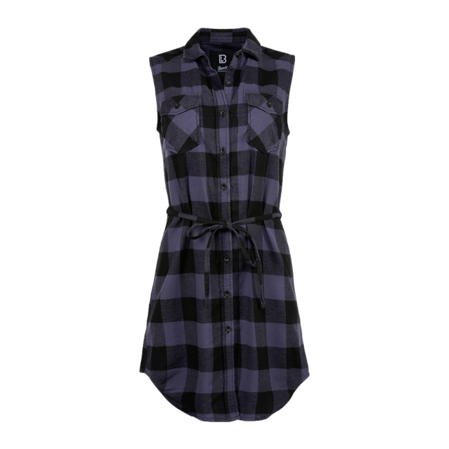 Chemise longue femme sans manches noir/gris - Brandit