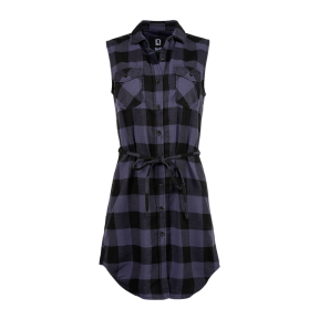 Chemise longue femme sans manches noir/gris - Brandit
