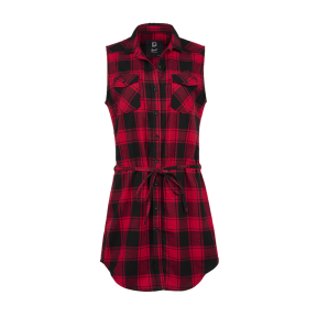 Chemise longue femme sans manches rouge/noir - Brandit