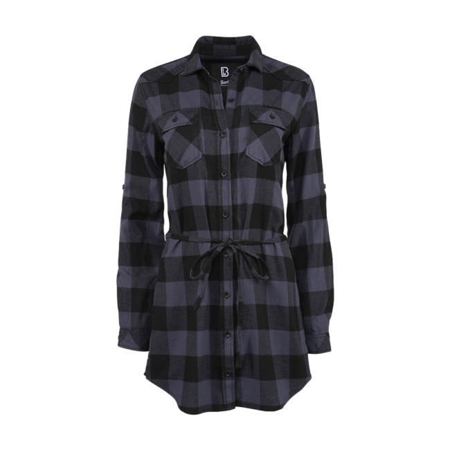 Chemise longue femme noir/gris - Brandit
