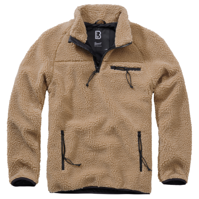 Fleece trui met rits kameel - Brandit