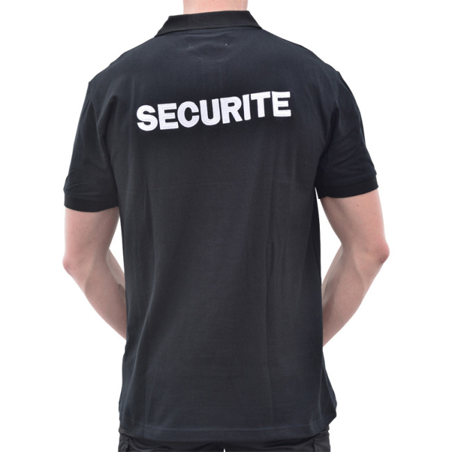 Polo coton Sécurité noir - CityGuard