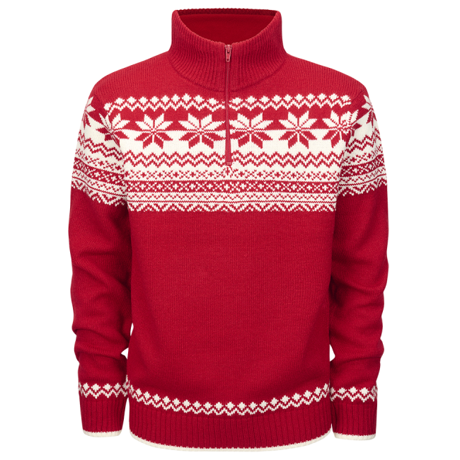 Sweter norweski na zamek czerwony - Brandit