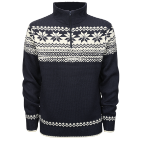 Noorse trui met rits marineblauw - Brandit