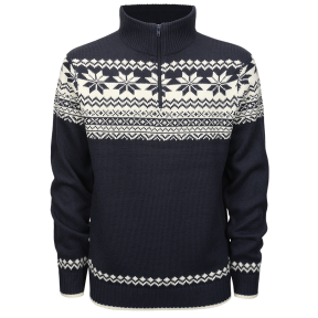 Noorse trui met rits marineblauw - Brandit