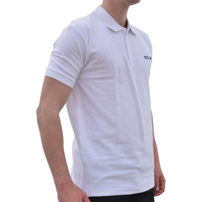 Polo bawełniane Bezpieczeństwo białe - CityGuard