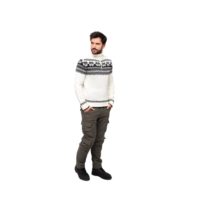 Pull zip norvégien blanc - Brandit