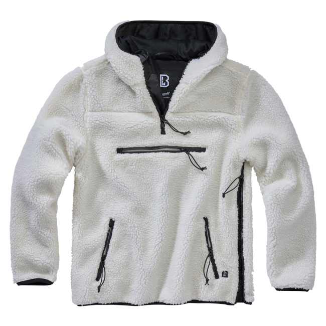 Fleece hoodie met rits wit - Brandit