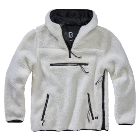 Bluza z kapturem polar z zamkiem biała - Brandit