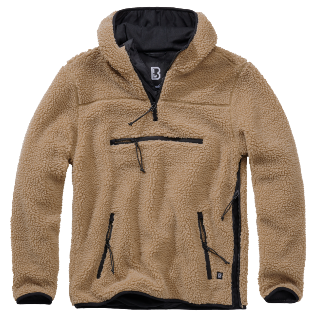 Sweat capuche zip polaire camel - Brandit