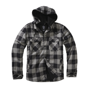 Veste à capuche carreaux noir/gris - Brandit