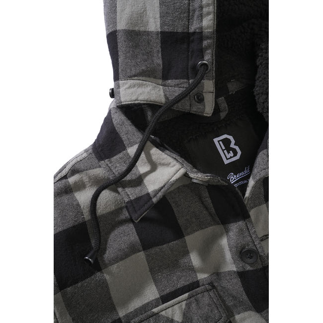 Veste à capuche carreaux noir/gris - Brandit