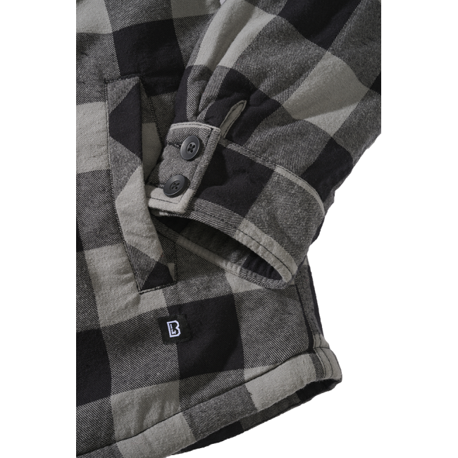 Veste à capuche carreaux noir/gris - Brandit