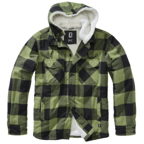 Veste à capuche carreaux noir/olive - Brandit
