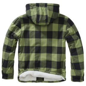 Veste à capuche carreaux noir/olive - Brandit